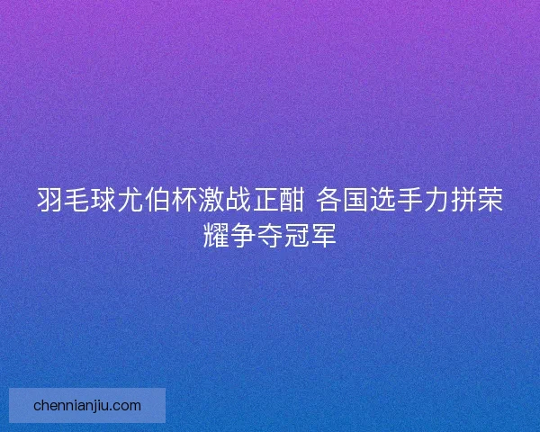羽毛球尤伯杯激战正酣 各国选手力拼荣耀争夺冠军